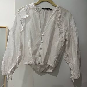 White zara blouse